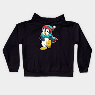 Penguin with Scarf and Hat Kids Hoodie